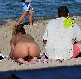 huge tits sucking cock at beach