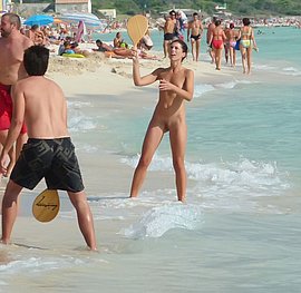 nude girls on beach showing shaved pussies