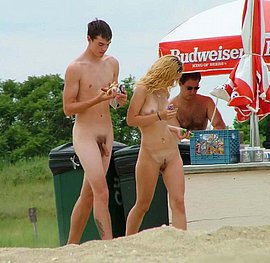 nudes at the beach showing their twats